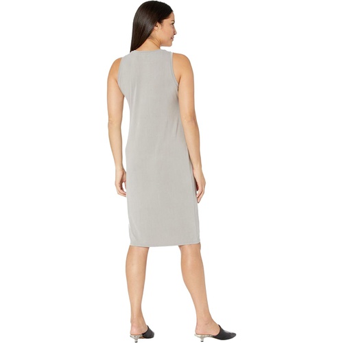  Eileen Fisher Sandwashed Cupro Knit Crew Neck Tank Dress