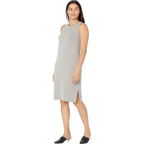  Eileen Fisher Sandwashed Cupro Knit Crew Neck Tank Dress