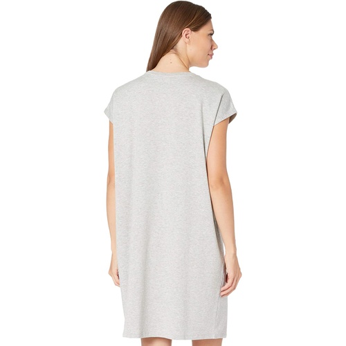  Eileen Fisher Tencel Organic Cotton Fleece Crew Neck Boxy Dress