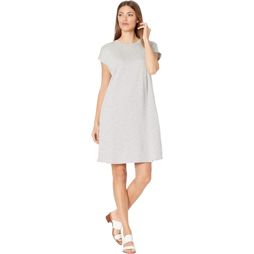  Eileen Fisher Tencel Organic Cotton Fleece Crew Neck Boxy Dress