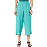 Eileen Fisher Wide Leg Cropped Pants in Washed Organic Linen Delave