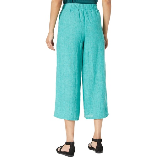  Eileen Fisher Wide Leg Cropped Pants in Washed Organic Linen Delave