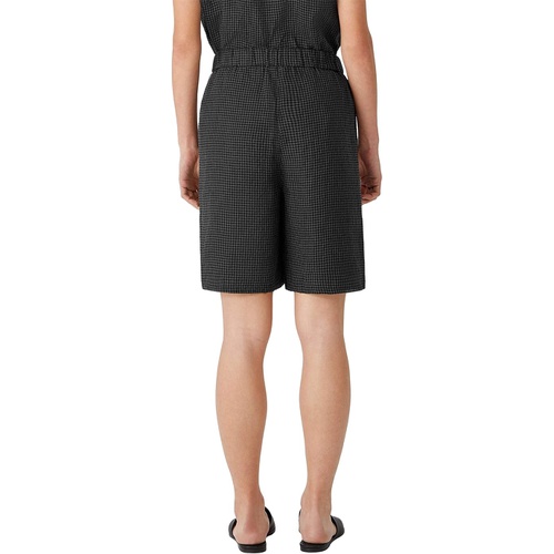  Eileen Fisher Midthigh Shorts with Drawstring in Puckered Organic Linen