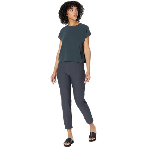  Eileen Fisher High-Waisted Slim Ankle Pants wu002F Wide Yoke in Washable Stretch Crepe