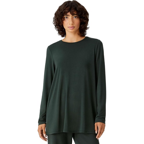  Eileen Fisher Crew Neck Tunic in Fine Stretch Jersey