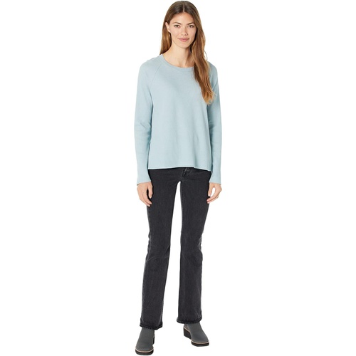  Eileen Fisher Crew Neck Raglan Top in Cozy Tencel Cotton Waffle