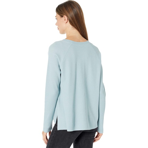  Eileen Fisher Crew Neck Raglan Top in Cozy Tencel Cotton Waffle