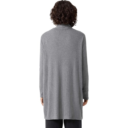  Eileen Fisher High Collar Cardigan in Peruvian Organic Cotton Tencel