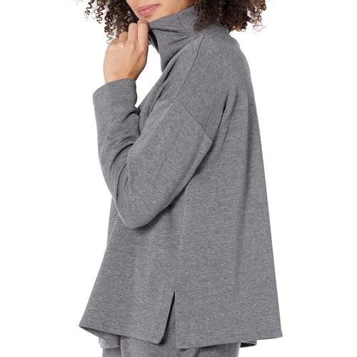  Eileen Fisher High Funnel Neck Box Sweatshirt in Tencel Organic Cotton Fleece
