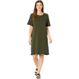 Eileen Fisher Petite Crew Neck Dress In Organic Cotton French Terry