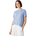 Eileen Fisher Petite Round Neck Tee in Organic Linen Jersey