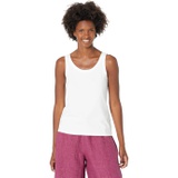 Eileen Fisher Scoop Neck Slim Tank in Organic Cotton Stretch Jersey