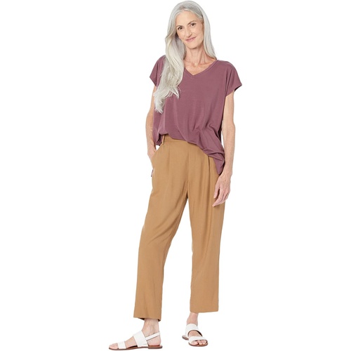  Eileen Fisher V-Neck Long Boxy Top in Fine Stretch Jersey Knit