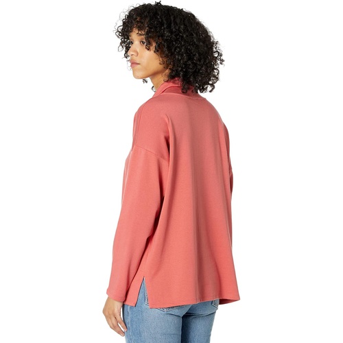  Eileen Fisher Funnel Neck Box Top in Tencel Organic Cotton Fleece