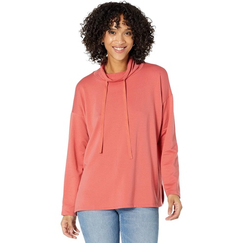  Eileen Fisher Funnel Neck Box Top in Tencel Organic Cotton Fleece