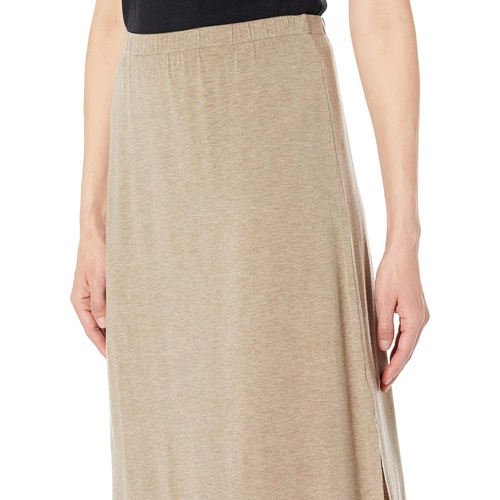  Eileen Fisher Full-Length Flared Skirt with Side Slits in Melange Tencel Jersey