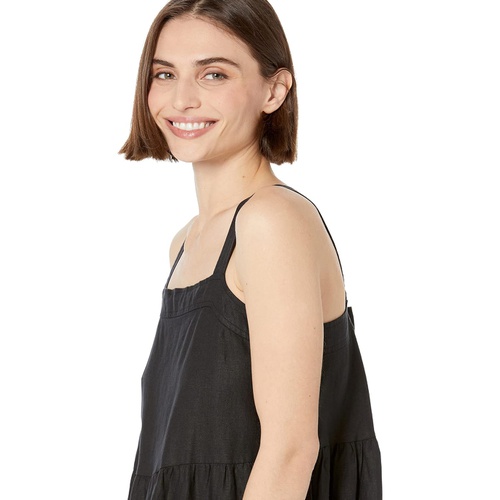  Eileen Fisher Petite Tiered Strap Full-Length Dress in Organic Linen