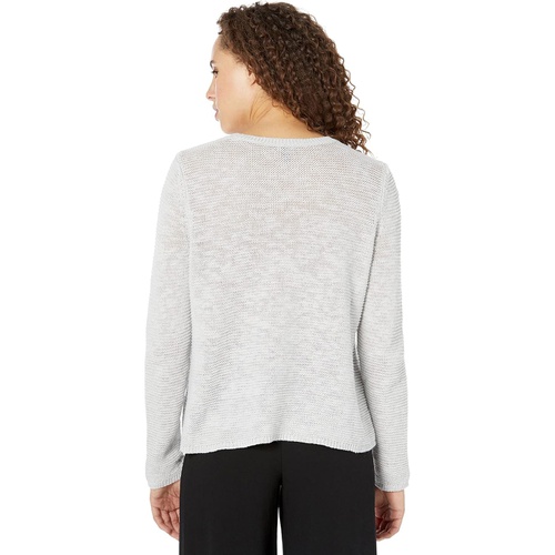  Eileen Fisher Crew Neck Pullover in Organic Cotton Linen Slub