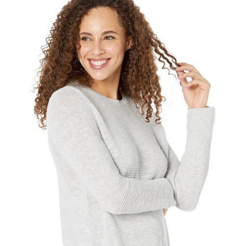  Eileen Fisher Crew Neck Pullover in Organic Cotton Linen Slub