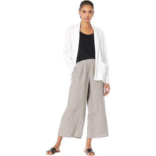  Eileen Fisher Wide Leg Cropped Pants in Washed Organic Linen Delave