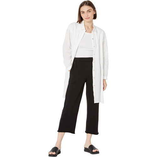  Eileen Fisher Petite Cropped Straight Pants in Lightweight Organic Cotton Terry