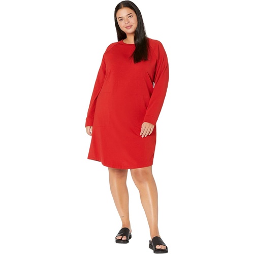  Eileen Fisher Crew Neck Raglan Knee Length Dress