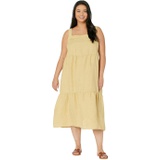 Eileen Fisher Tiered Strap Full-Length Dress in Washed Organic Linen Delave