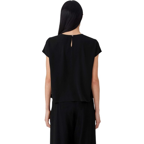  Eileen Fisher Crew Neck Top in Silk George Crepe