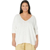 Eileen Fisher V-Neck Pullover in Organic Cotton Linen Slub