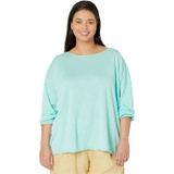 Eileen Fisher Boatneck Box Top in Organic Linen Cotton Jersey