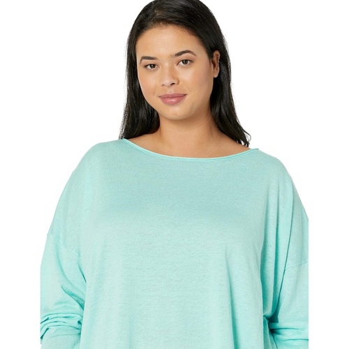  Eileen Fisher Boatneck Box Top in Organic Linen Cotton Jersey