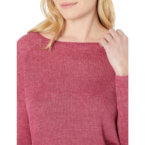  Eileen Fisher Raglan Sleeve Pullover in Organic Linen Delave Rib