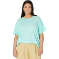 Eileen Fisher Crew Neck Boxy Tee in Pigment Dyed Slubby Organic Cotton