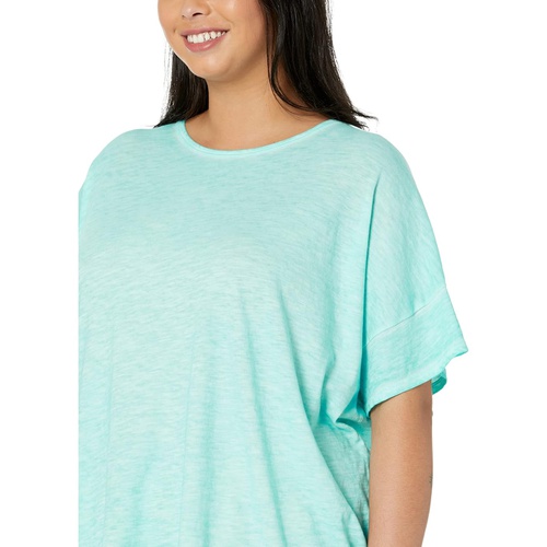  Eileen Fisher Crew Neck Boxy Tee in Pigment Dyed Slubby Organic Cotton