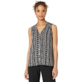 Elliott Lauren Marrekesh Sleeveless Button Front Shirt with Shirring Back Detail