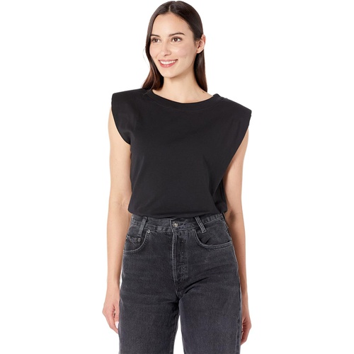  Elliott Lauren Think Tank Crew Neck Sleeveless Top with Extended Shoulder Pads