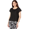 Elliott Lauren Magic Touch Cap Sleeve Top with Gathered Neckline