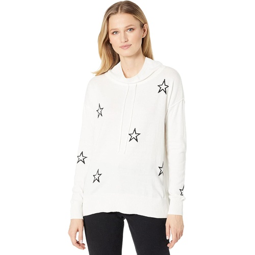  Elliott Lauren Star Struck Relaxed Drawstring Neck Intarsia Sweater