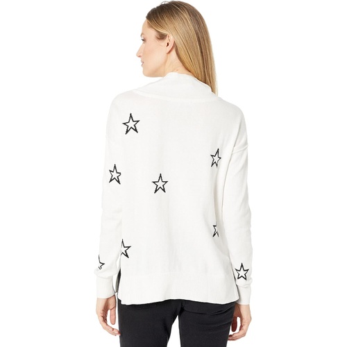  Elliott Lauren Star Struck Relaxed Drawstring Neck Intarsia Sweater