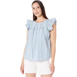 Elliott Lauren Ibiza Ruffle Sleeve Top with Gathered Yoke Detail