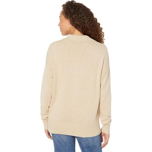  Elliott Lauren Cotton Cashmere Deep V Polo Sweater