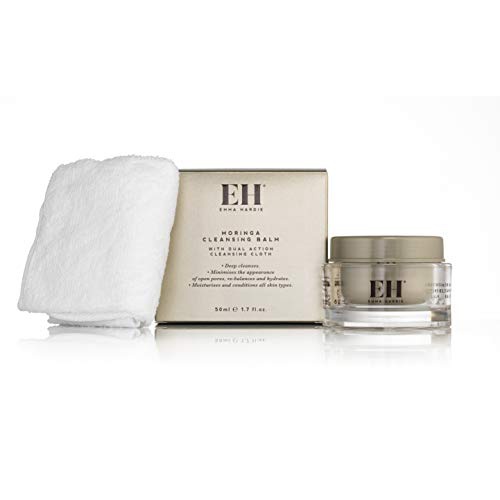  Emma Hardie Moringa Cleansing Balm with Dual Action Cleansing Cloth  Cruelty Free Hydrating Vegetarian Makeup Remover (Including Waterproof) for All Skin Types  100mL