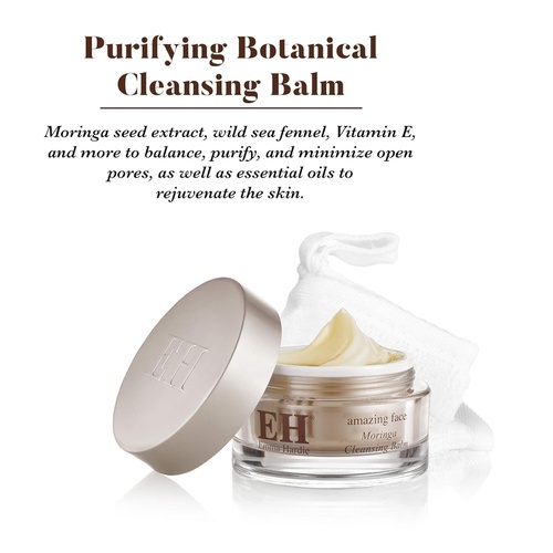  Emma Hardie Moringa Cleansing Balm with Dual Action Cleansing Cloth  Cruelty Free Hydrating Vegetarian Makeup Remover (Including Waterproof) for All Skin Types  100mL