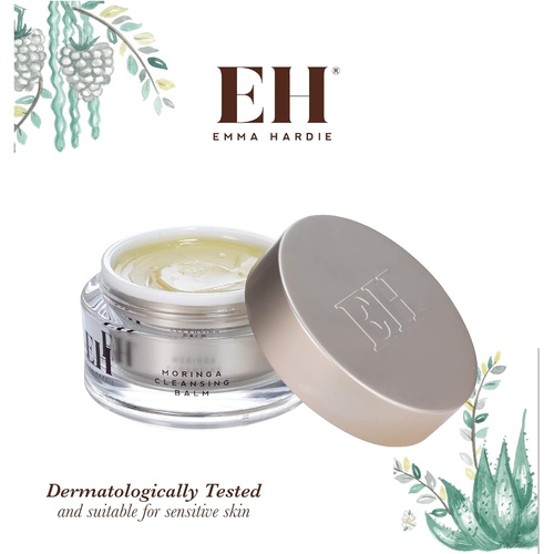  Emma Hardie Moringa Cleansing Balm with Dual Action Cleansing Cloth  Cruelty Free Hydrating Vegetarian Makeup Remover (Including Waterproof) for All Skin Types  100mL