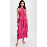 Endless rose Crossed Halter Neck Tiered Maxi Dress