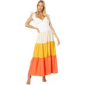 English Factory Sunset Color-Block Maxi Dress