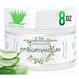 Epic Organicum Organic Aloe Vera Moisturizing Cream Body and Face Moisturizer For Acne, Psoriasis, Rosacea, Eczema, Aging, Itchy Dry or Sensitive Skin Care Cream, Skin Care Face Natural Cream (8