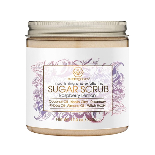  Era Organics Sugar Scrub Body Exfoliator - Spa Quality Sulfate Free Body Scrub with Food Grade Ingredients to Nourish, Moisturize & Rejuvenate Dull Dry Skin - No Harsh Chemicals, P