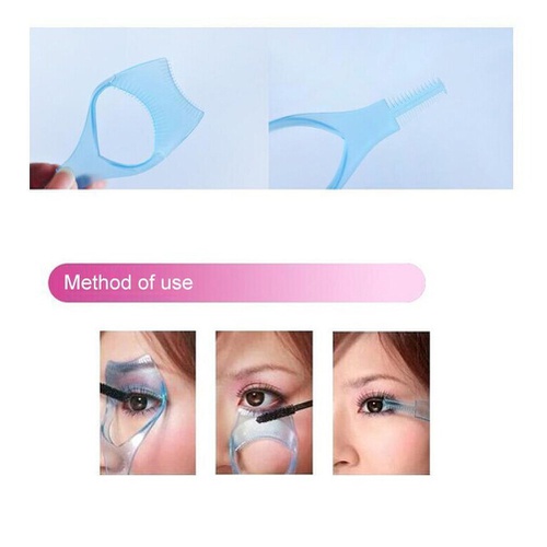  Esowemsn 2pcs Eyelash Makeup Tool Upper Lower Eye Lash Mascara Guard Applicator Guide Helper with Eyelash Comb(Random Color)