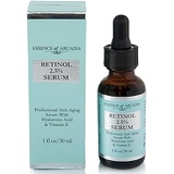 RETINOL 2.5% Serum, High Strength - Professional Anti- Aging Formula With Hyaluronic Acid and Vitamin E by Essence of Arcadia, Minimize Wrinkles, Fade Dark Spots